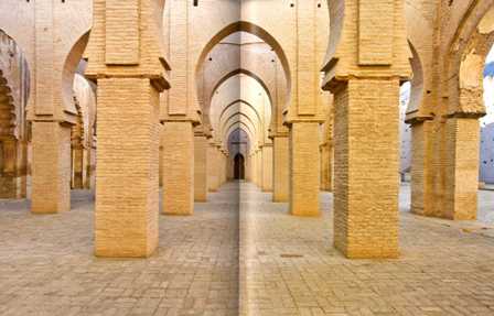 مسجد تينمل، منظر داخلي لقاعة الصلاة